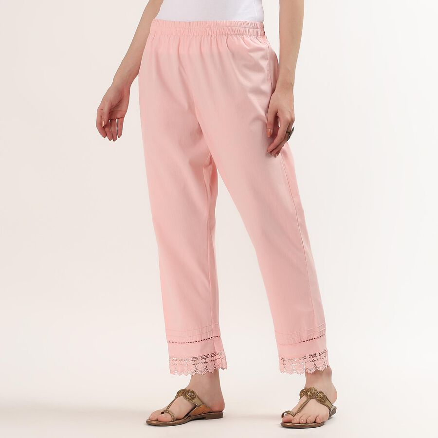 Women's Light Pink Regular Fit Solid Palazzos, हल्का गुलाबी, large