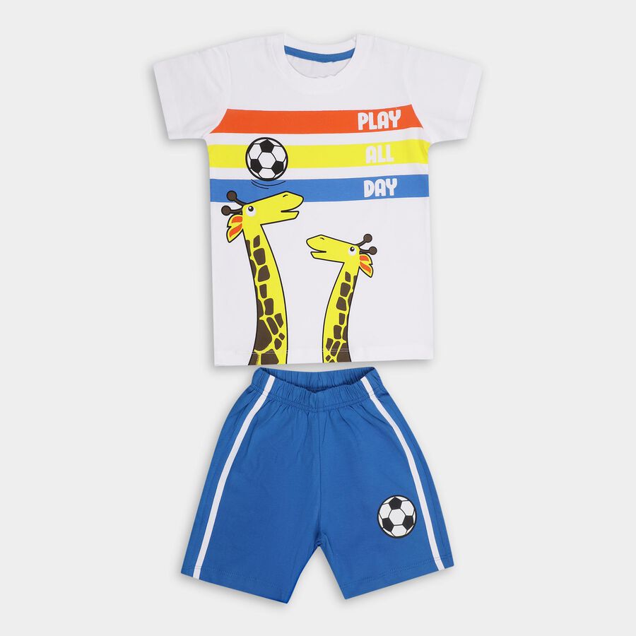 Boys' 100% Cotton Knit Baba Suit , White, large image number null