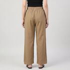 Women's Beige Regular Fit Solid Palazzos, खाकी, small