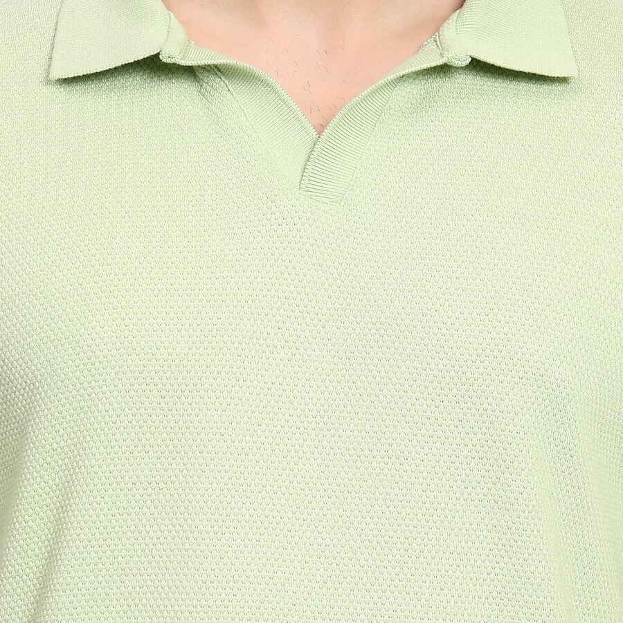 Men's Collared Half Sleeves T-Shirt , हल्का हरा, large image number null