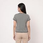 Women Grey Round Neck Regular T-Shirt, Melange Mid Grey, small