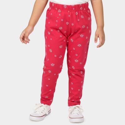 Girls Fuchsia Regular Fit Floral Printed Pyjama
