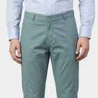 Men's Aqua Slim Fit Flat-Front Trousers, एक्वा, small