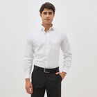 Men's Rich Eggshell White Classic Formal Shirt, सफ़ेद, small image number null