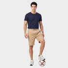 Men's Beige Regular Fit Solid Cotton Jamaican Shorts, Beige, small