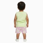 Infant Light Pastel Green Cotton Sleeveless Casual Shorts Set, Light Green, small