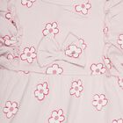Infants' Soft Pink Floral Printed Ruffled Frock, लाइलेक, small image number null