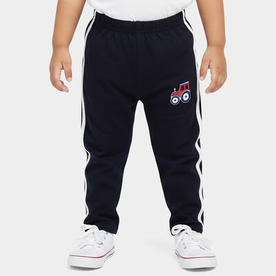 Infants' Midnight Navy Blue Regular Fit Tractor Graphic Cotton Pyjama