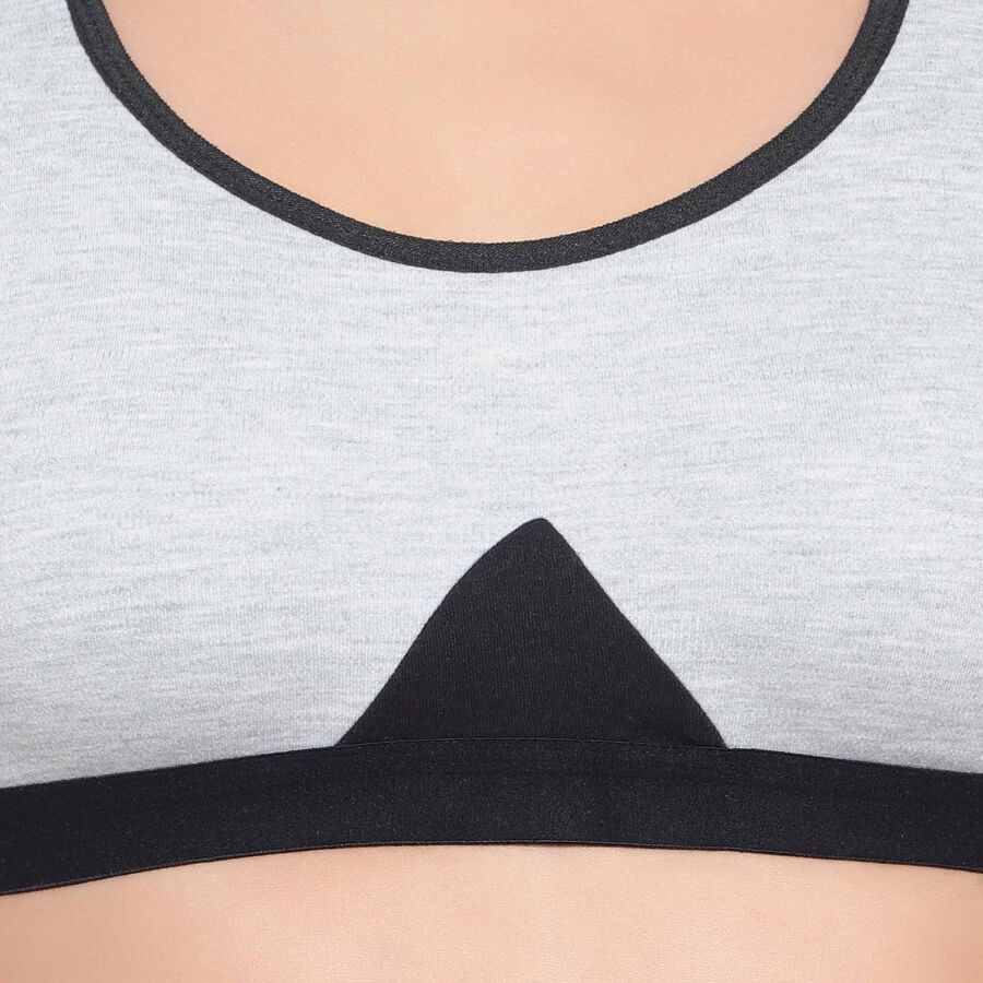Solid Bra, Melange Light Grey, large image number null