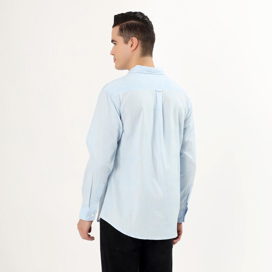 Men's Light Powder Blue Cotton Classic Casual Shirt, हल्का नीला, large image number null