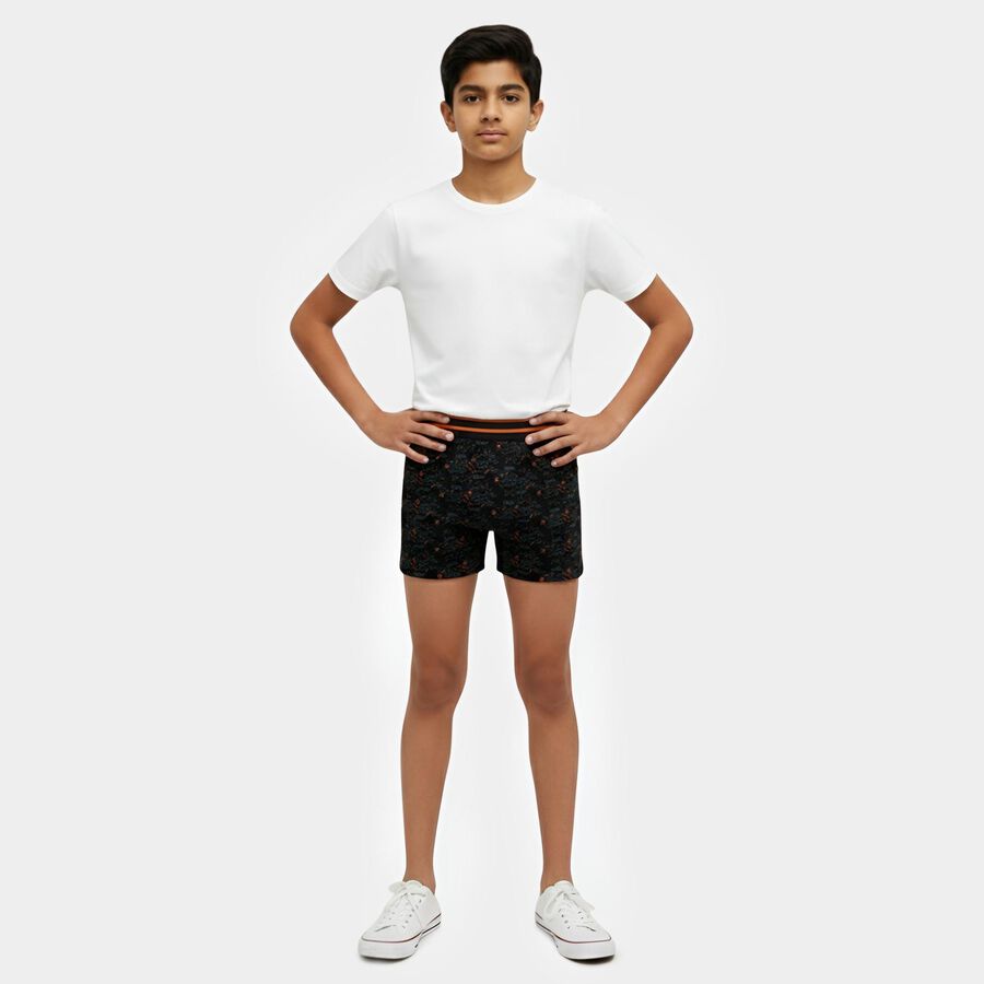 Boys' White Regular Fit Logo Waistband Briefs, काला, large