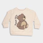 Infants Soft Beige Crew Neck Casual Sweatshirt, Beige, small image number null