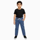 Boys' Muted Steel Blue Regular Fit Elastic Waist Jeans, हल्का नीला, small image number null