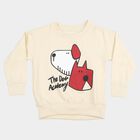 Boys' Beige Crew Neck Graphic Print Sweatshirt, गहरा पीला, small
