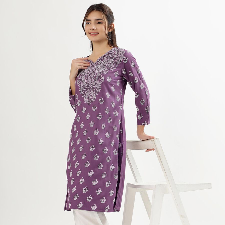 Ladies' Kurta, Purple, large image number null