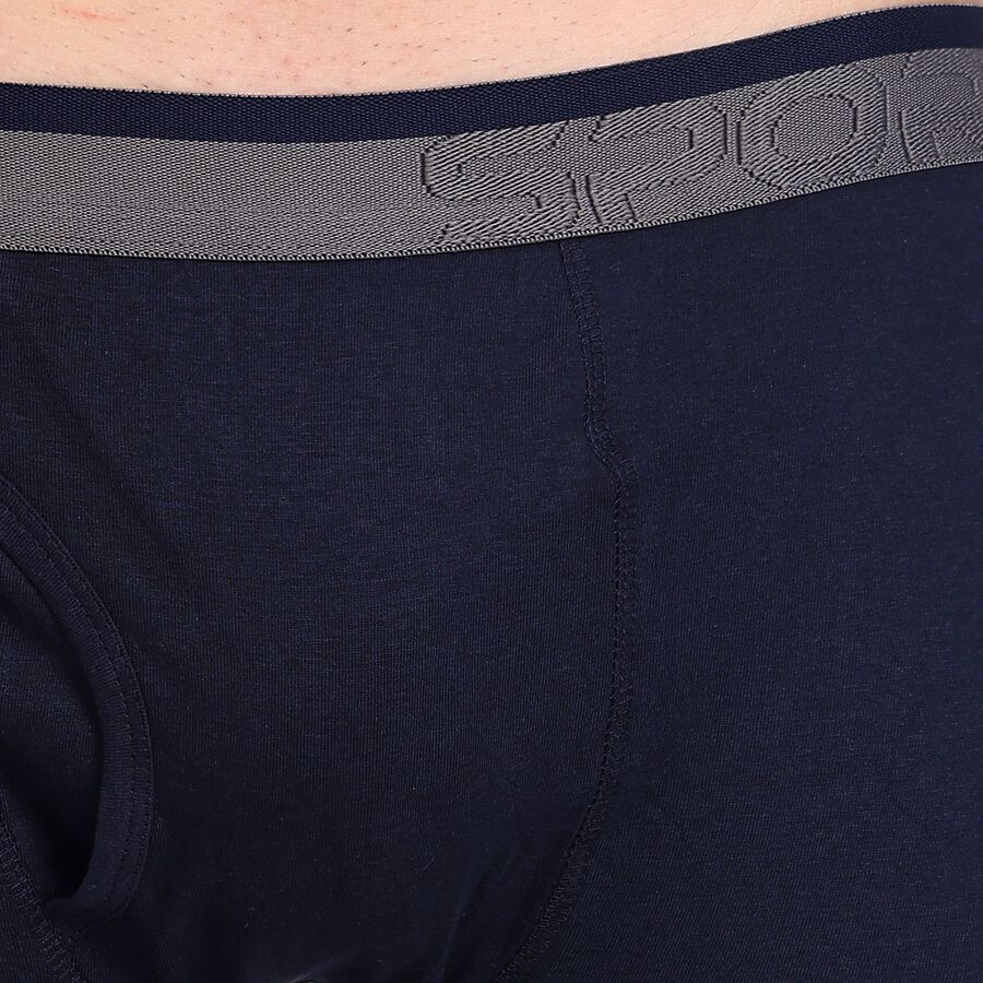 Men's 100% Cotton Trunks, Navy Blue, large image number null
