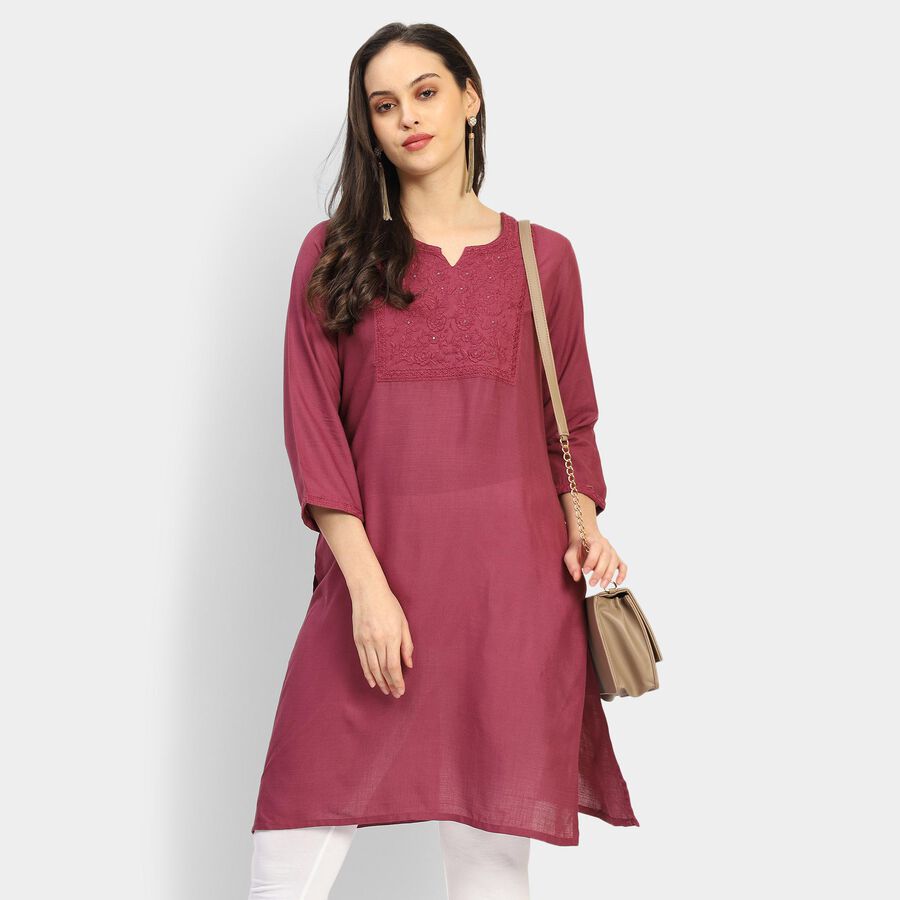 Ladies' Kurta, Wine, large image number null