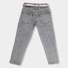 Girls' Stonewashed Grey Regular Fit Embellished Jeans, Light Grey, small image number null