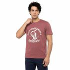 Men Pink Round Neck Regular T-Shirt, Pink, small