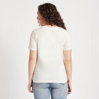 Round Neck T-Shirt, ऑफ व्हाइट, small image number null
