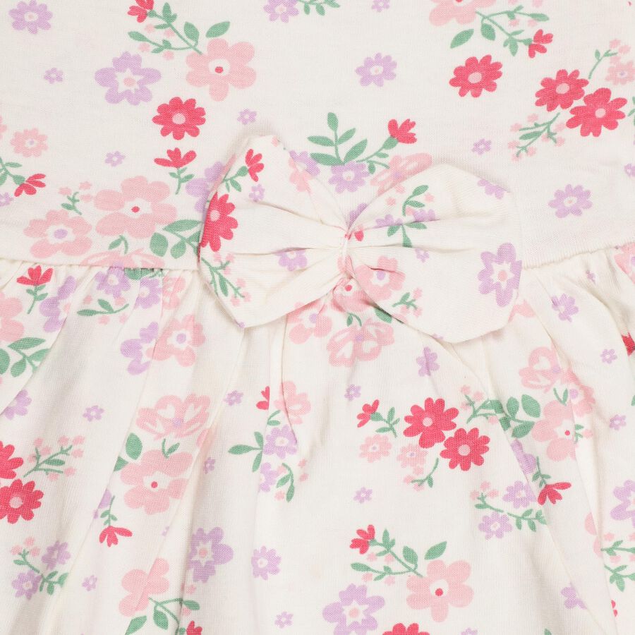 Infants' White Cotton Floral Top and Capri Set, Lilac, large image number null