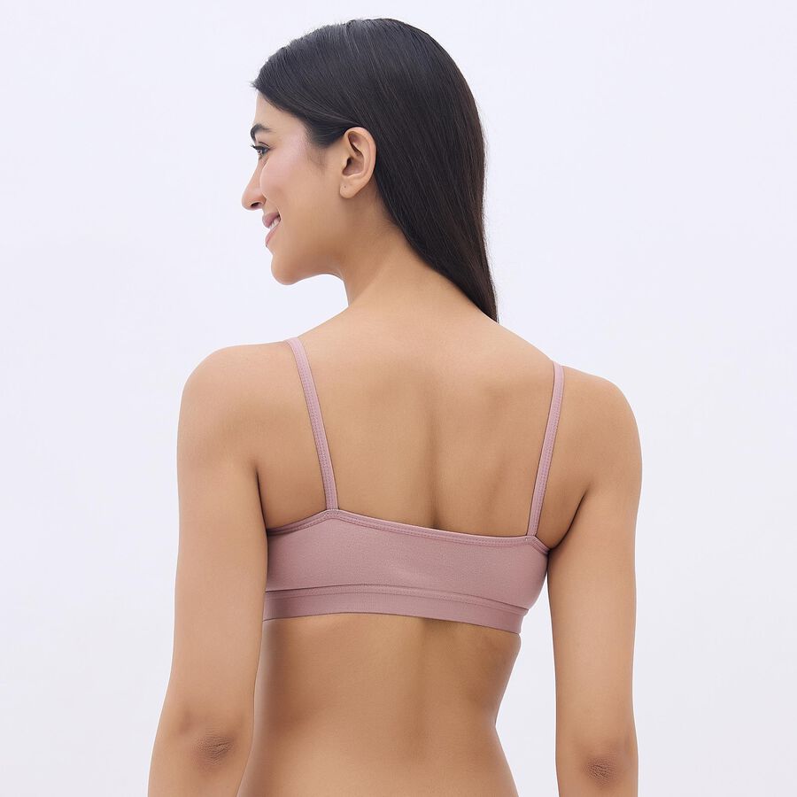 Women's Dusty Rose Scoop Neck Basic Bra, भूरा, large image number null