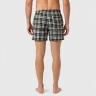 Men's Black Relaxed Fit Checked Boxers, काला, small