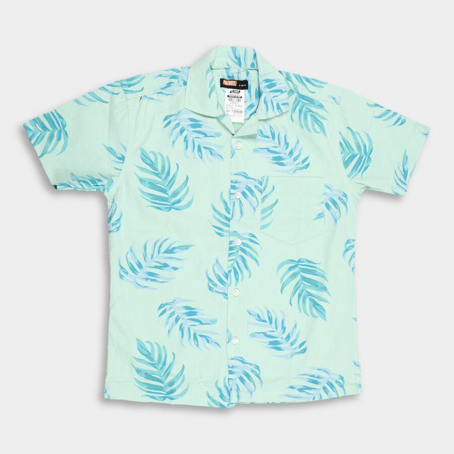 Boys' Cotton Casual Shirt, Light Green, large image number null