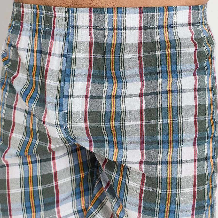 Men's 100% Cotton Boxers, मध्यम नीला, large image number null