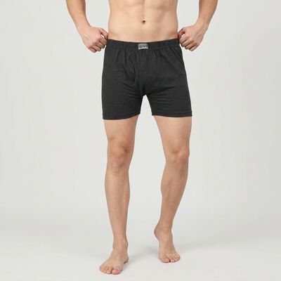 Men's Charcoal Regular Fit Solid Trunks