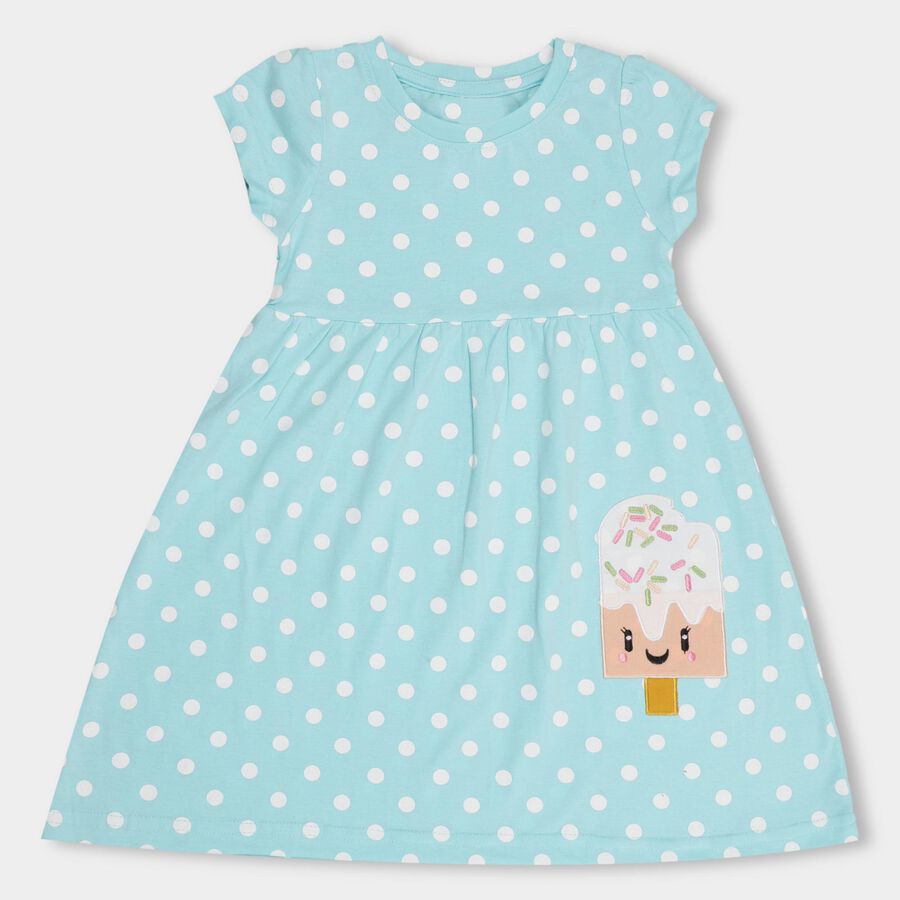 Girls' Frock , एक्वा, large image number null