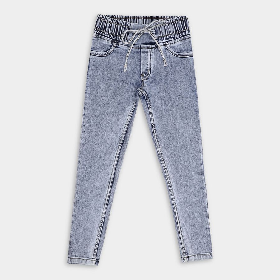 Girl's Basic Skinny Light Blue Jeans, Light Blue, large image number null