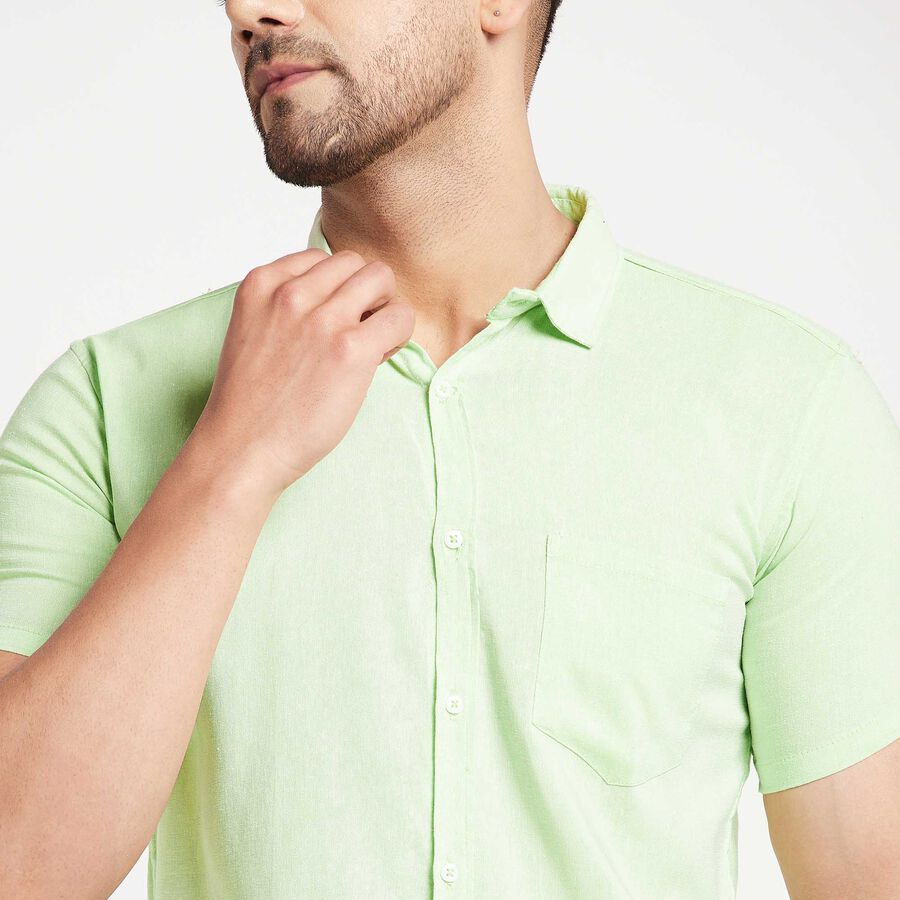 Solid Casual Shirt, Light Green, large image number null