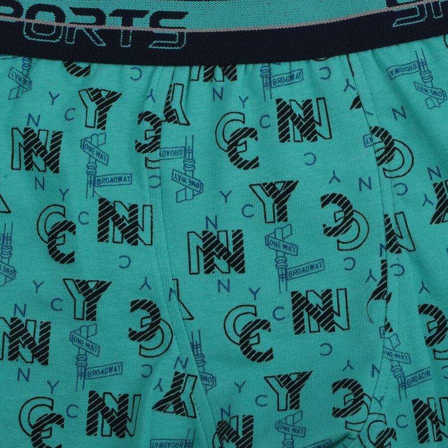 Boys Light Green Regular Fit Printed Briefs, हल्का हरा, large