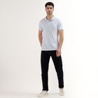 Men's Collared Half Sleeves T-Shirt, Light Blue, small