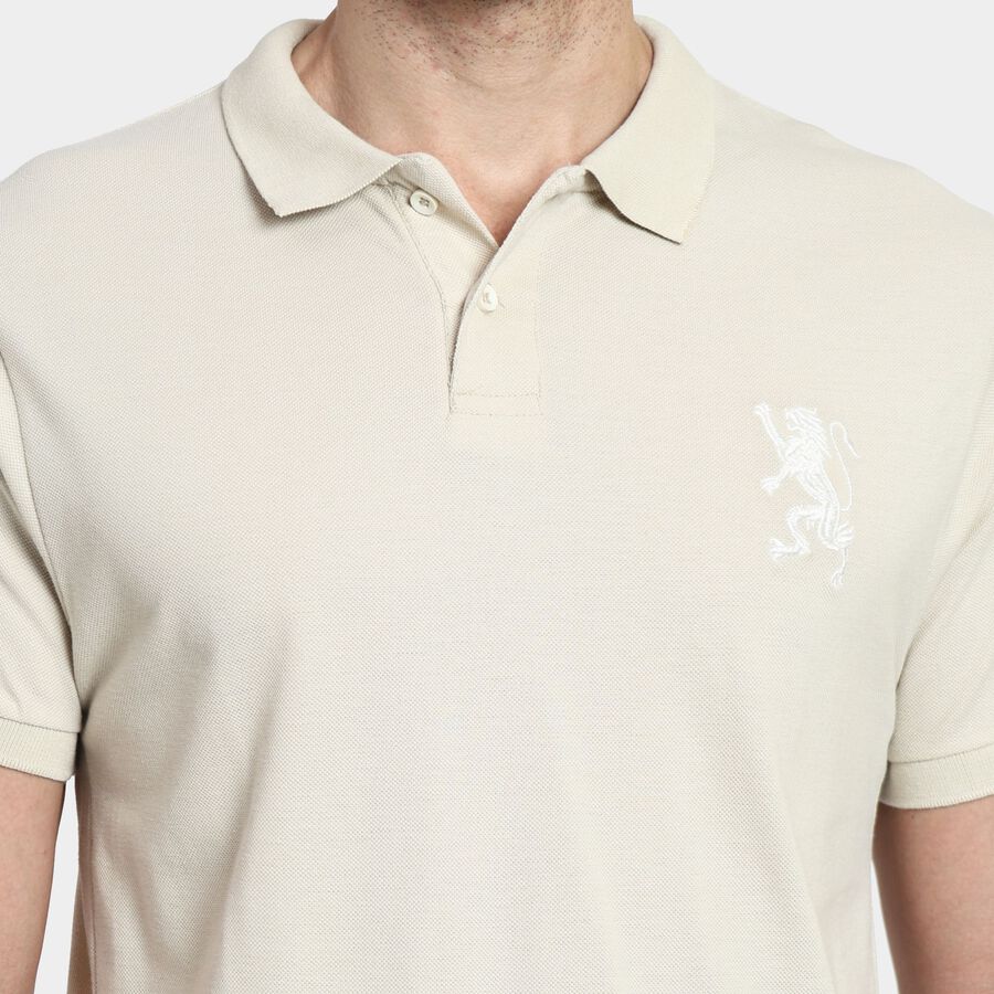Men's Collared Half Sleeves T-Shirt, एक्रू मिश्रित, large image number null