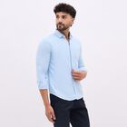 Men's Bright Aqua Classic Slim Fit Casual Shirt, Aqua, small