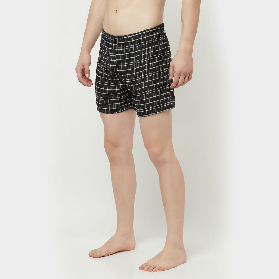 Checks Inner Elastic Boxers, Black, large image number null