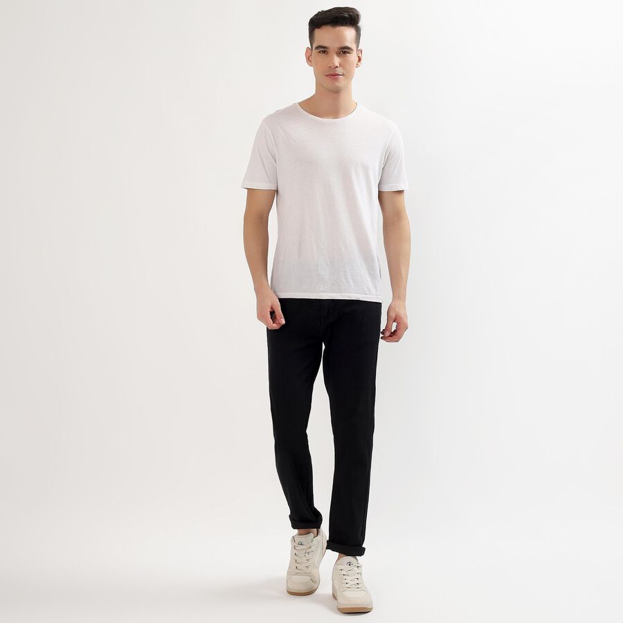 Men's Jet Black Slim Fit Jeans, Black, large image number null