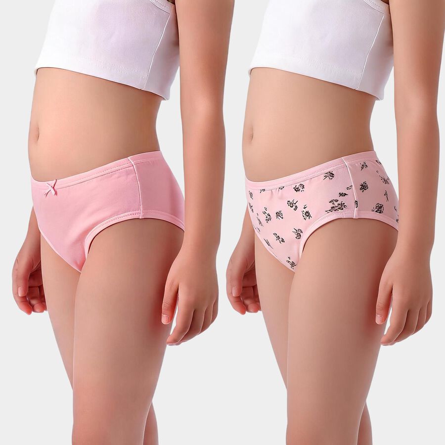 Girls Pink Regular Fit Printed Panty, गुलाबी, large