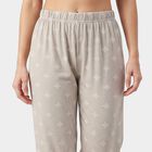 Women's Grey Straight Fit Geometric Printed Pyjama, Light Grey, small