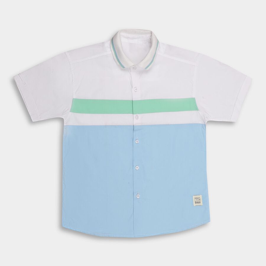 Boys' 100% Cotton Casual Shirt , Light Blue, large image number null