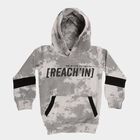 Boys Light Grey Hooded Neck Printed Sweatshirt, Light Grey, small image number null