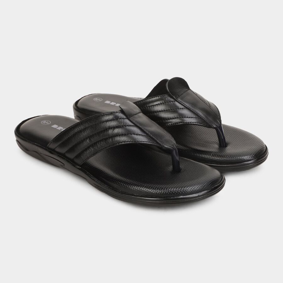 Mens Floater Sandals, Black, large image number null