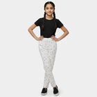 Girls Off White Regular Fit Floral Printed Pyjama, Off White, small