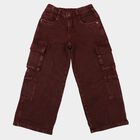 Girls Wine Cargo Fit Washed Jeans, Wine, small