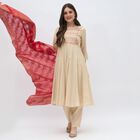 Women's Beige Embroidered Ethnic Set, Beige, small image number null