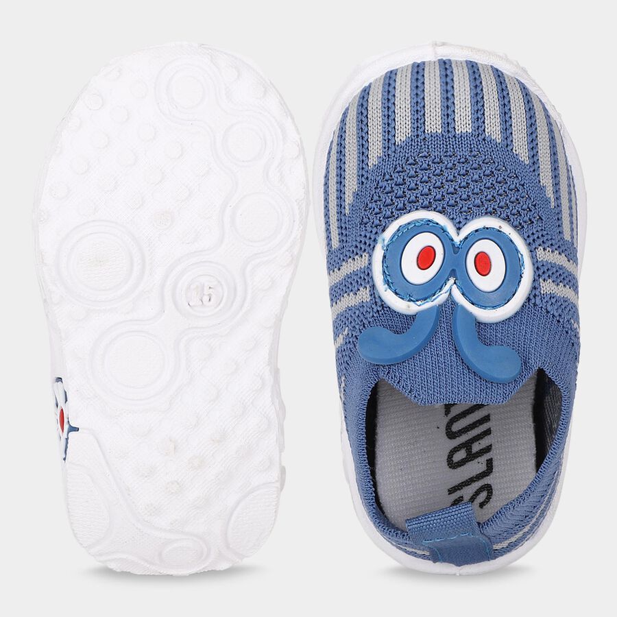 Boys' Blue Slip-On Casual Shoes, Blue, large