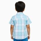 Infants Light Sky Blue Cotton Half Sleeve Classic Casual Shirt, Light Blue, small image number null