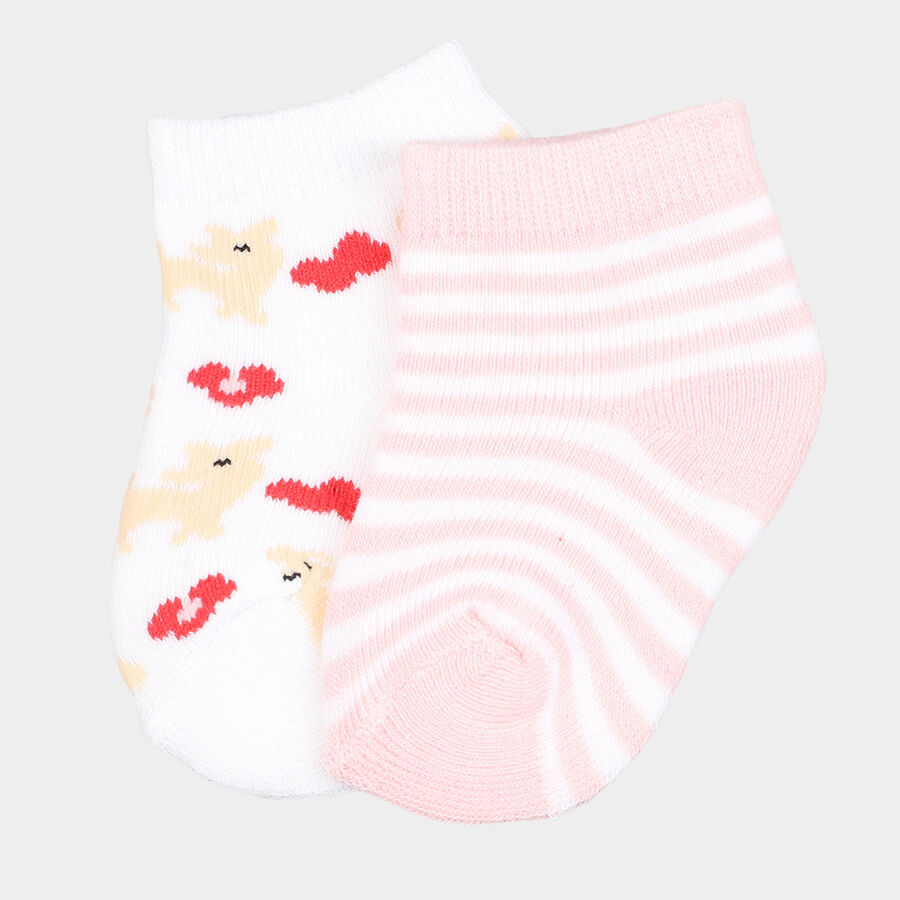 Infants Cotton Stripes Socks, White, large image number null